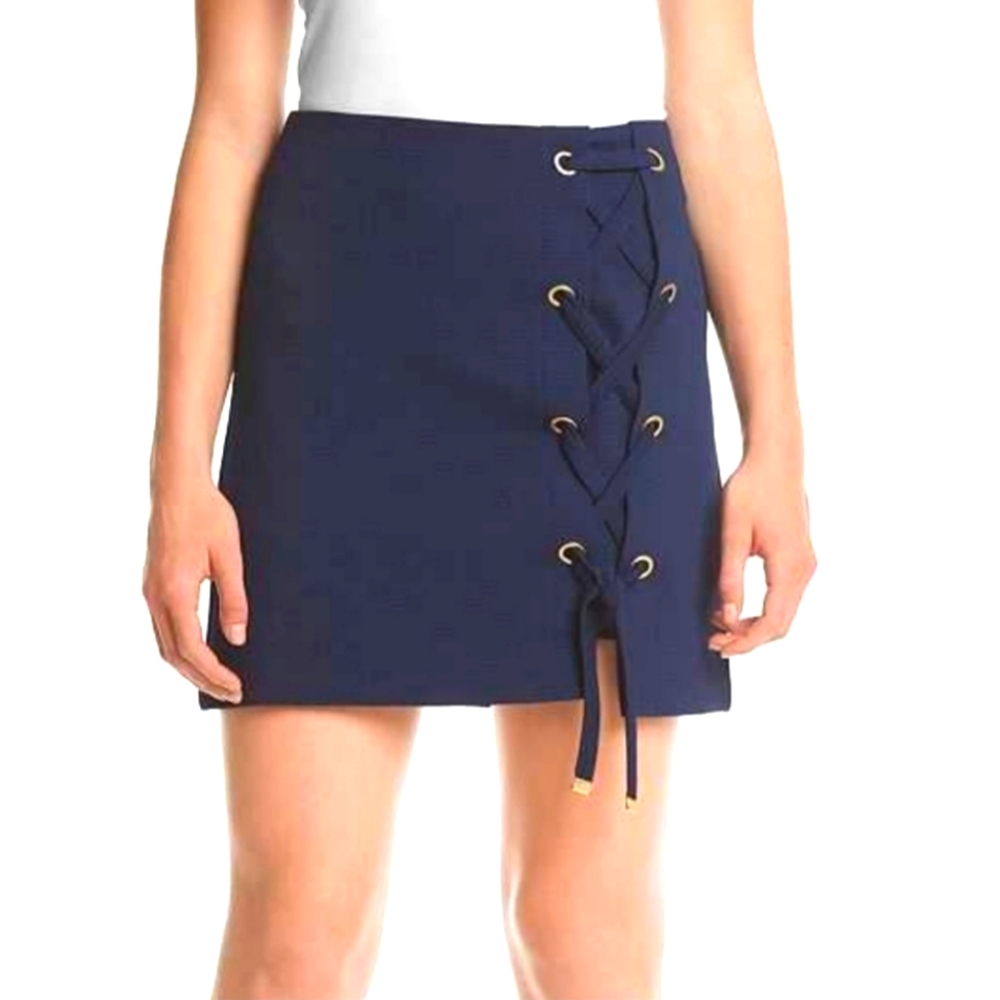 Nwt Kensie Navy Blue Tie Mini Skirt Size Large